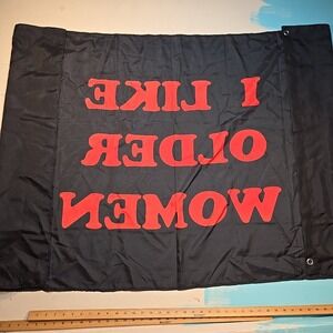 Danny Duncan Spencer's Novelty Flag I Like Older Women Polyester 60x36 Black Red